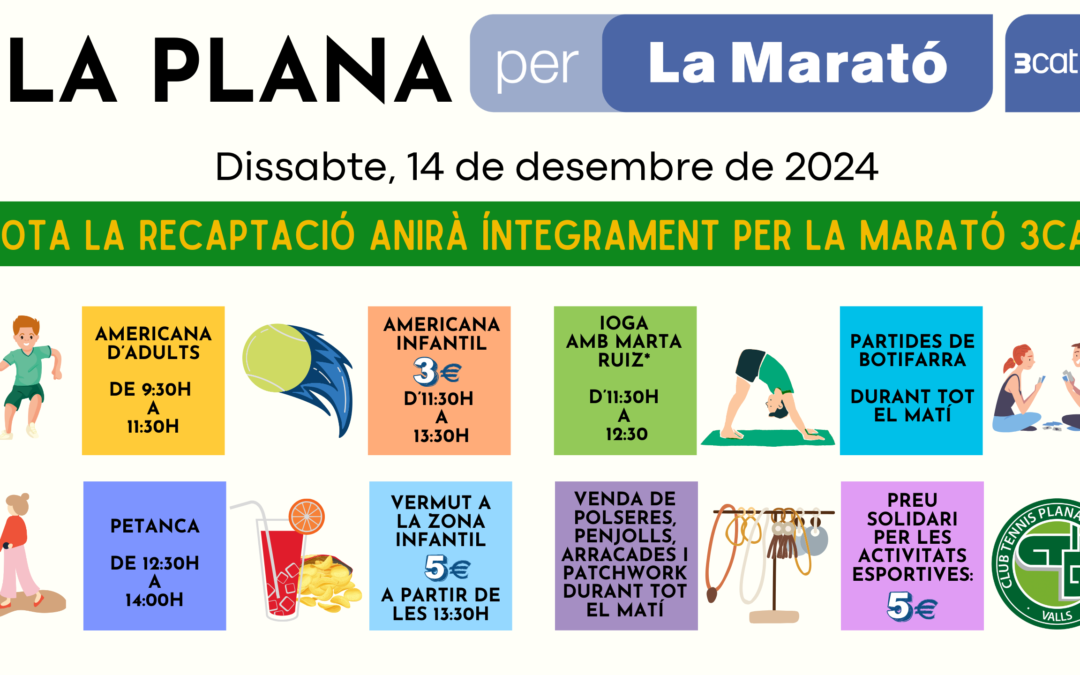 Activitats solidàries per la Marató 3cat
